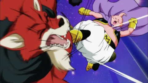 Basil, el pateador del noveno universo contra Majin Buu, del séptimo universo